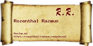 Rozenthal Razmus névjegykártya